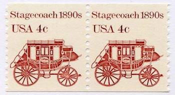 U.S. #1898A Stagecoach 1890s coil Pair