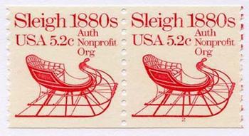 U.S. #1900 Sleigh 1880s coil Pair