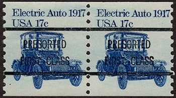 U.S. #1906a Electric Auto 1917 coil Pair