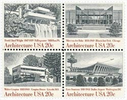 U.S. #2022a American Architecture - block MNH