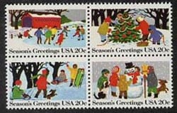 U.S. #2030a Christmas Children Block of 4 MNH