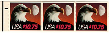 U.S. #2122c $10.75 Eagle Pane of 3, Type II