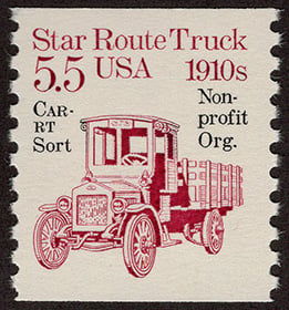 U.S. #2125a Star Route Truck 1910s Bureau Precanced, Non-profit Org.