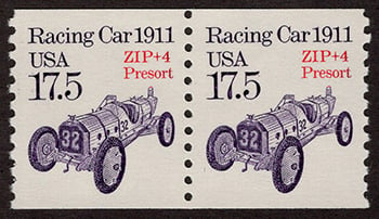 U.S. #2262a Racing Car 1911 coil Pair