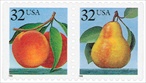 U.S. #2488b 2487-2488 Peach and Pear Setenant Pair MNH