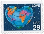 U.S. #2536 Heart Globe Love MNH