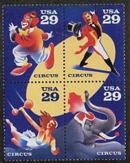 U.S. #2753a Circus Block of 4 MNH