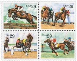 U.S. #2759a Sporting Horses Block of 4 MNH