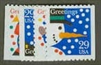 U.S. #2795-98 Christmas Greetings, 4 Singles MNH