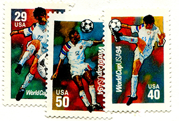 U.S. #2834-36 1994 World Cup, 3 Singles
