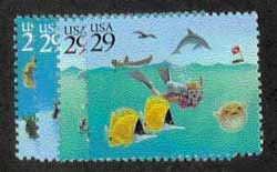 U.S. #2863-66 Wonders of the Sea, 4 Singles MNH