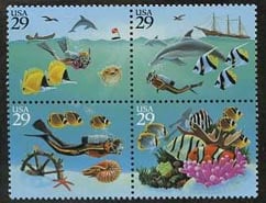 U.S. #2866a Wonders of the Sea - Block of 4 MNH