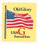 U.S. #2880 Old Glory 'G' (yellow) Postcard Rate MNH