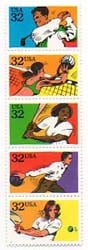 U.S. #2965a Recreation Sports Strip of 5 MNH