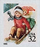 U.S. #3013 Children Sleighing MNH