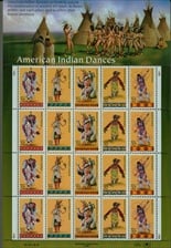 U.S.  #3076 Native American Dances - Pane of 20