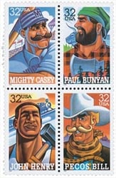 U.S. #3086a Folk Heroes - block MNH