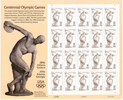 U.S.  #3087 Centennial Olympic Games Pane of 20