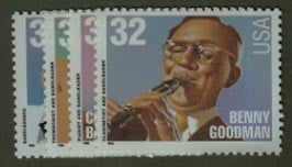 U.S. #3096-99 Big Band Leaders, 4 Singles MNH