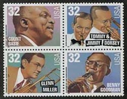 U.S. #3099a Big Band Leaders - Block of 4 MNH