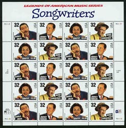 U.S.  #3103 Songwriters Pane of 20