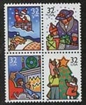 U.S. #3111a Christmas Family Scenes Block of 4