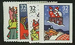 U.S. #3113-16 Christmas Family Scenes, 4 Singles