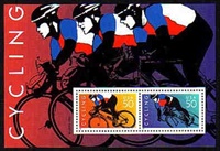 U.S.  #3119 Cycling Souvenir Sheet