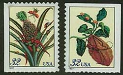 U.S. #3126-27 Merian Botanicals, 2 Singles MNH