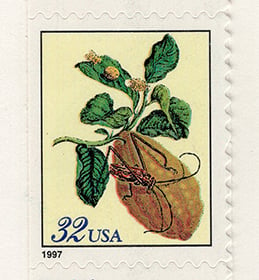 U.S. #3128a 32c Citron, Moth (sideways) MNH