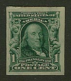 U.S. #314 Franklin Imperforate 1c Mint