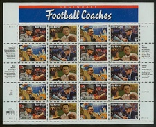 U.S.  #3146 Football Coaches, Pane of 20