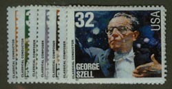 U.S. #3158-65 Classical Composers, 8 Singles MNH