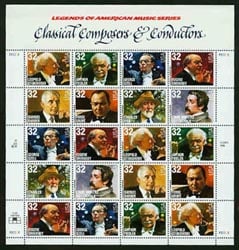 U.S.  #3165 Classical Composers & Conductors Pane of 20