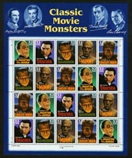 U.S.  #3172 Movie Monsters Pane of 20