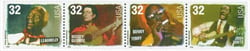 U.S. #3215a Folk Musicians Strip of 4 MNH