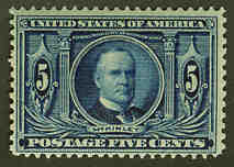 U.S. #326 William McKinley 5c Mint