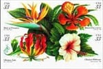 U.S. #3313a Tropical Flowers, Block of 4