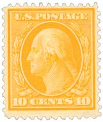 U.S. #338 10c yellow MNH