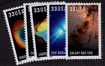 U.S. #3384-88 Hubble Space Telescope, 5 Singles MNH