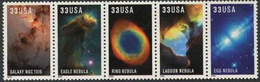 U.S. #3388a Hubble Space Telescope Strip of 5 MNH