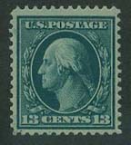 U.S. #339 13c blue green Washington Franklin MNH