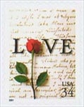 U.S. #3497 Love Letter & Rose MNH