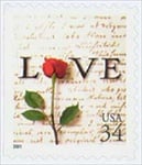 U.S. #3498 Love Letter & Rose - MNH