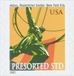 U.S. #3520 Atlas Statue NY (2001) MNH