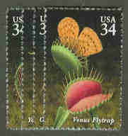 U.S. #3528-31 Carnivorous Plants, 4 Singles MNH