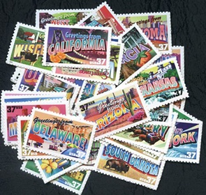 U.S. #3696-3745 37c Greetings from America, Singles