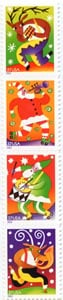 U.S. #3824a Musical Santas Strip of 4 MNH