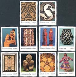 U.S. #3873a-j Indian Art, 10 Singles