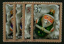 U.S. #3883-86 Santa Ornaments, 4 Singles MNH